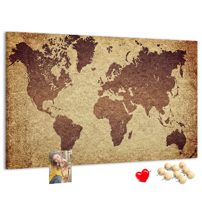 Cork board Old world map