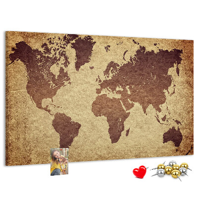 Cork board Old world map