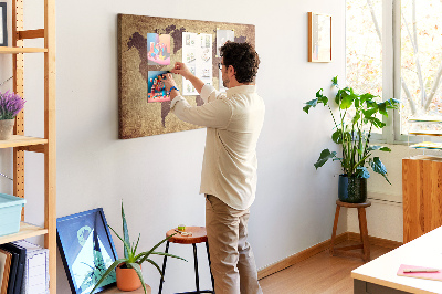 Cork board Old world map