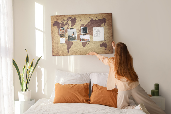 Cork board Old world map