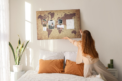 Cork board Old world map
