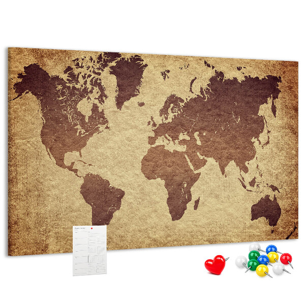 Cork board Old world map