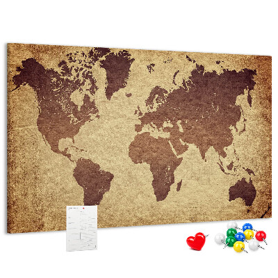 Cork board Old world map