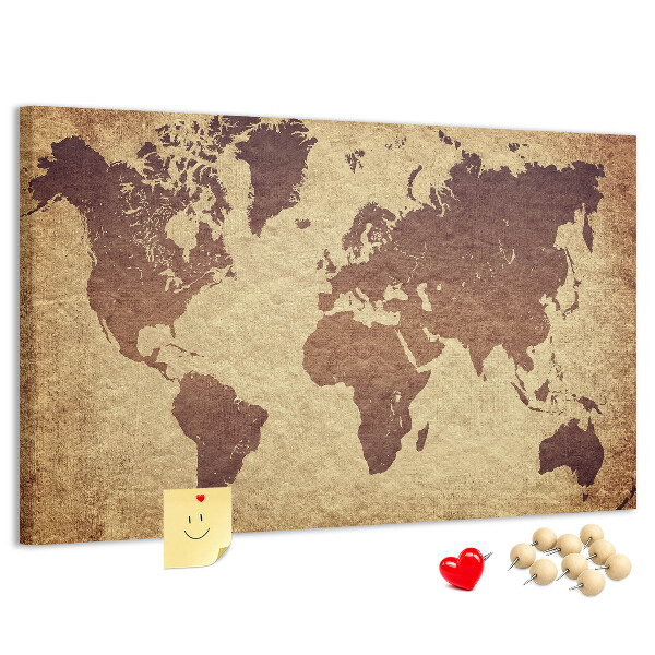 Cork board Old world map