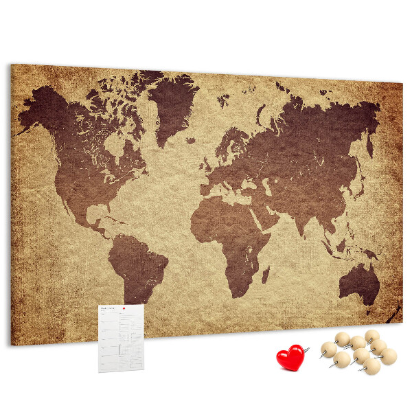 Cork board Old world map