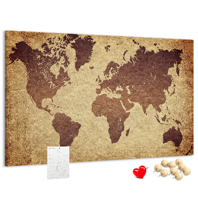 Cork board Old world map