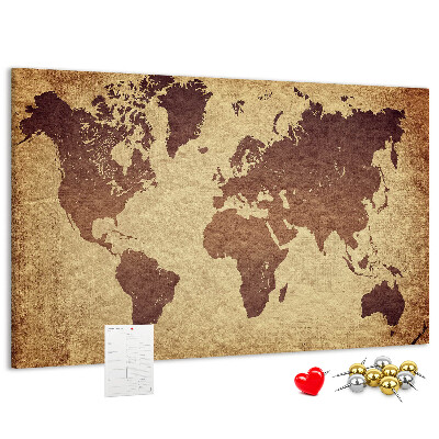 Cork board Old world map