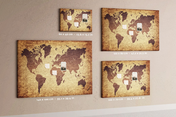 Cork board Old world map