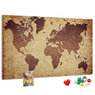 Cork board Old world map