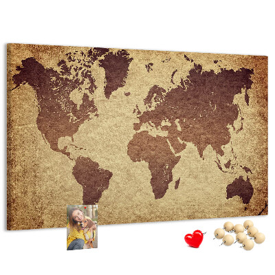 Cork board Old world map