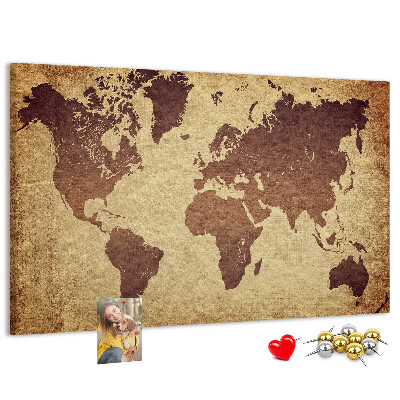 Cork board Old world map