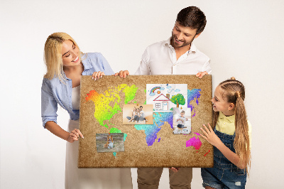 Cork display board World map