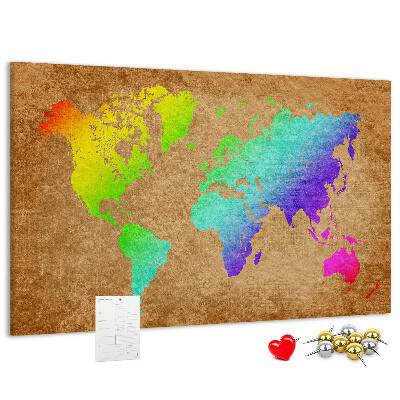 Cork display board World map