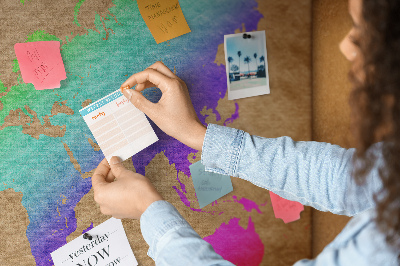 Cork display board World map