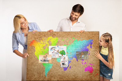Cork display board World map