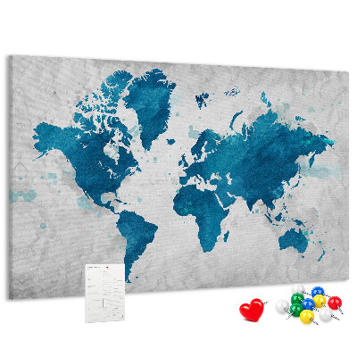 Cork memo board World map