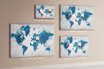Cork memo board World map