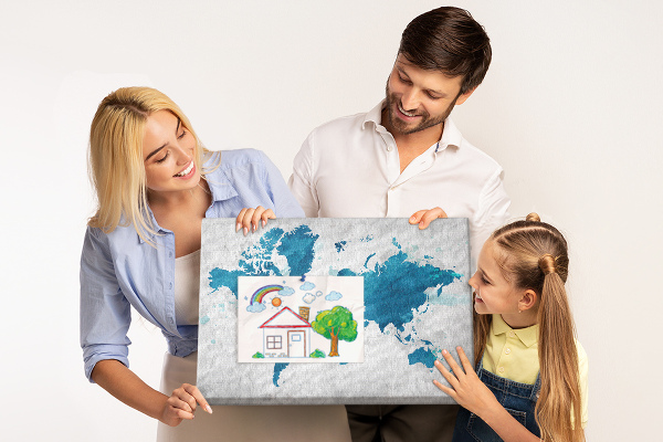 Cork memo board World map