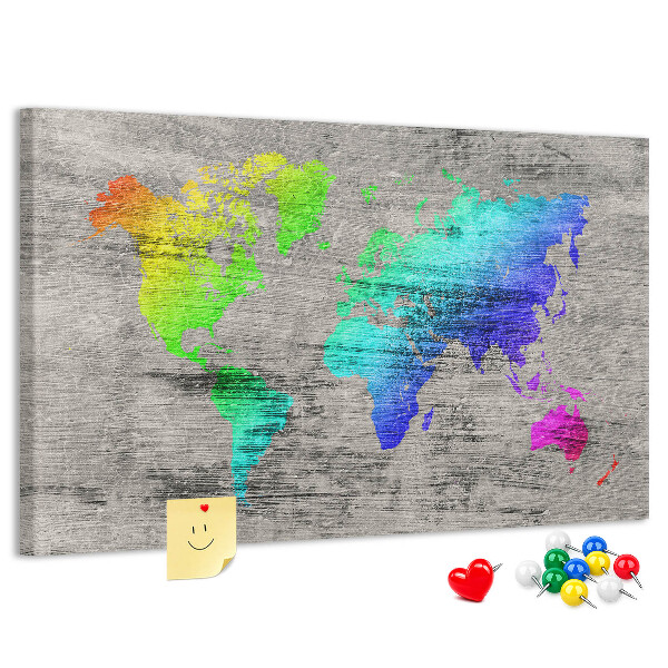 Cork board World map