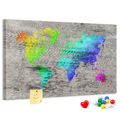 Cork board World map