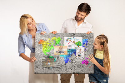 Cork board World map