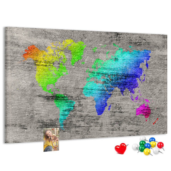 Cork board World map