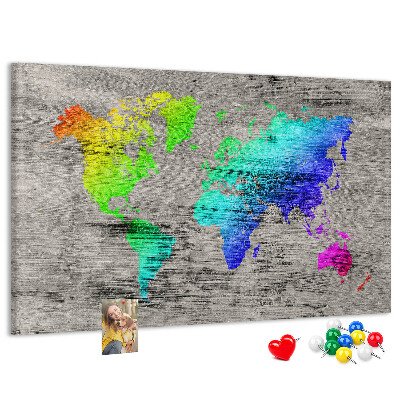 Cork board World map