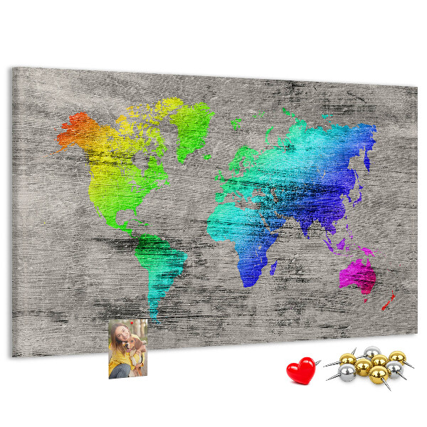 Cork board World map