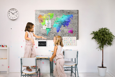 Cork board World map