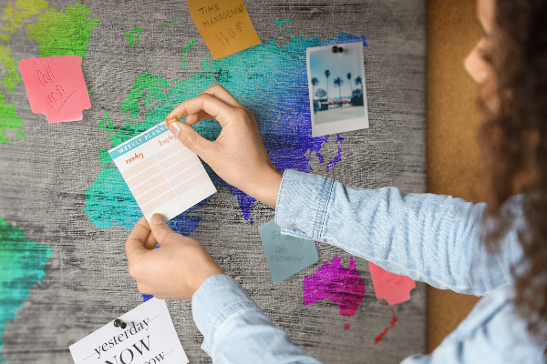 Cork board World map
