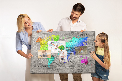 Cork board World map