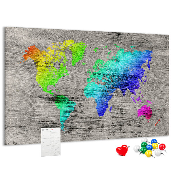 Cork board World map