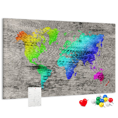 Cork board World map