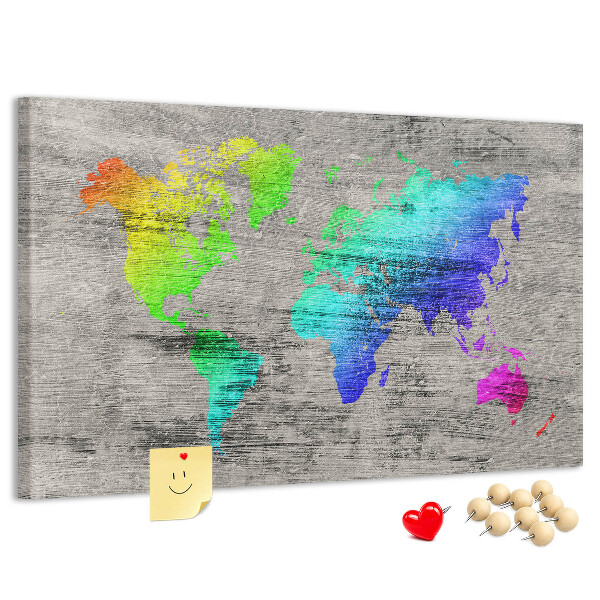 Cork board World map