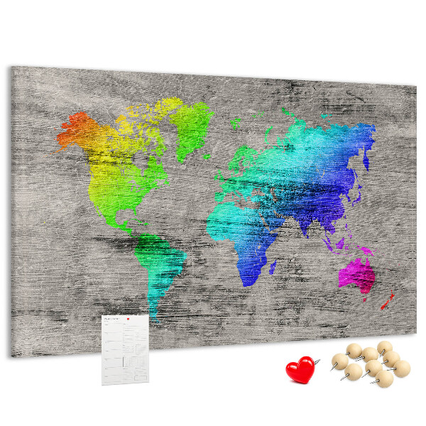 Cork board World map