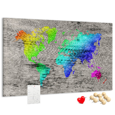 Cork board World map