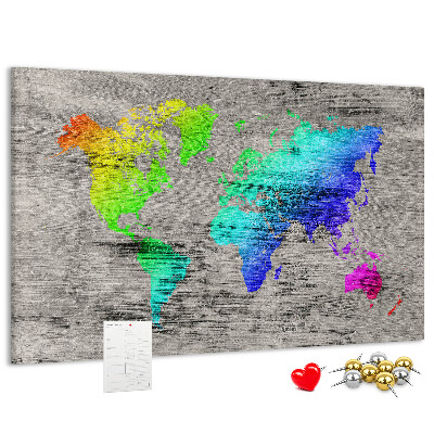 Cork board World map