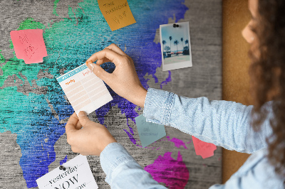 Cork board World map