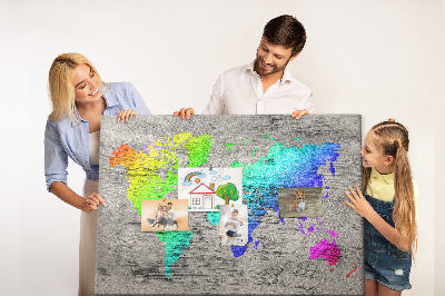 Cork board World map