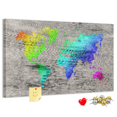 Cork board World map