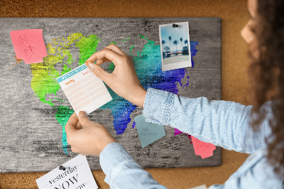 Cork board World map