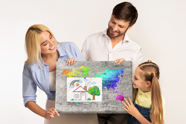 Cork board World map
