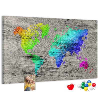 Cork board World map