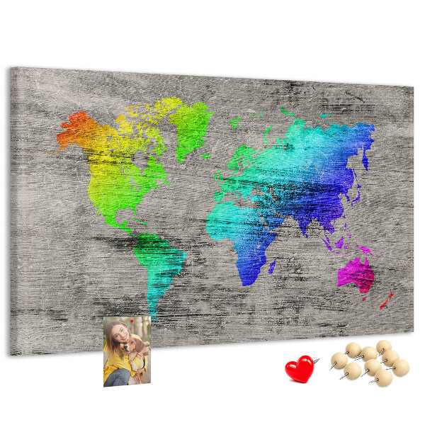 Cork board World map