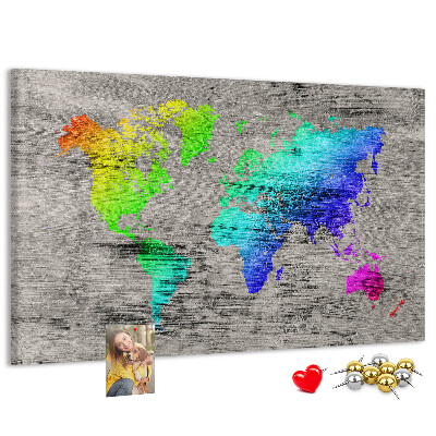 Cork board World map