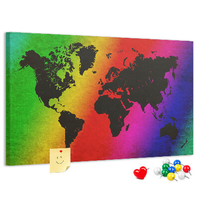 Cork display board World map