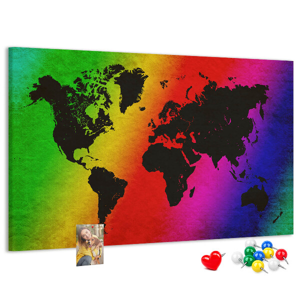 Cork display board World map