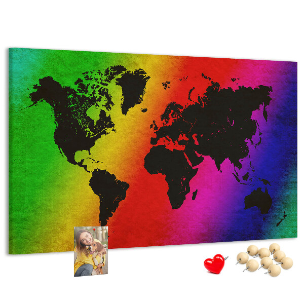 Cork display board World map