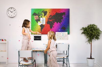 Cork display board World map