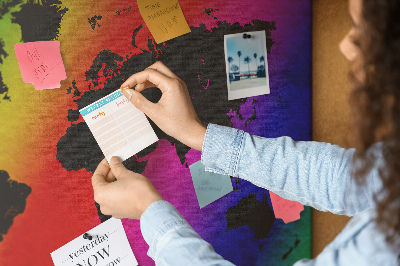 Cork display board World map